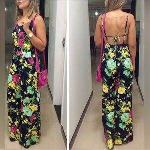 Farm Rio loral Sleeveless Jumpsuit size L